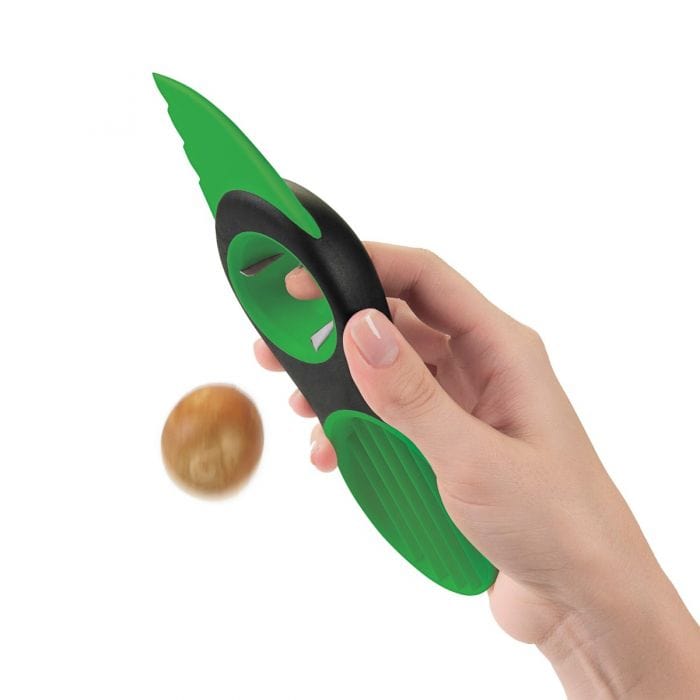 OXO 3-in-1 Avocado Slicer Tool - Stainless Steel Kitchen Gadget for Pitting, Slicing and Dicing - Perfect for Salads, Sandwiches & Guacamole Prep