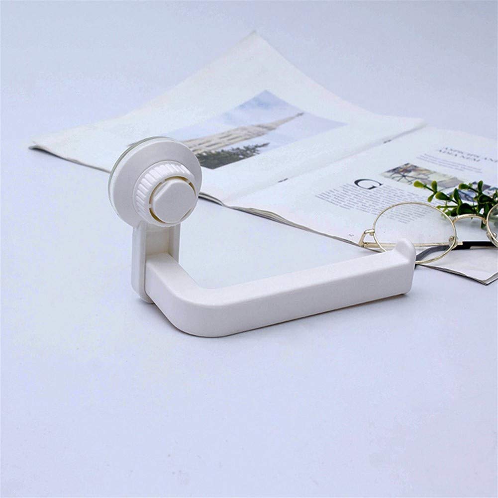 GQQG Suction Cup Toilet Paper Holder - Waterproof Bathroom Tissue Roll Stand for Wall Mount Storage, White - Perfect for Small Bathrooms, RVs, and Apartments