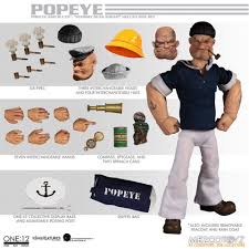 Bluto and Popeye: Stormy Seas Ahead Deluxe Box Set 1/12 Scale Mezco Collectible Action Figure - Perfect for Display, Gift Giving, and Popeye Fans Collection