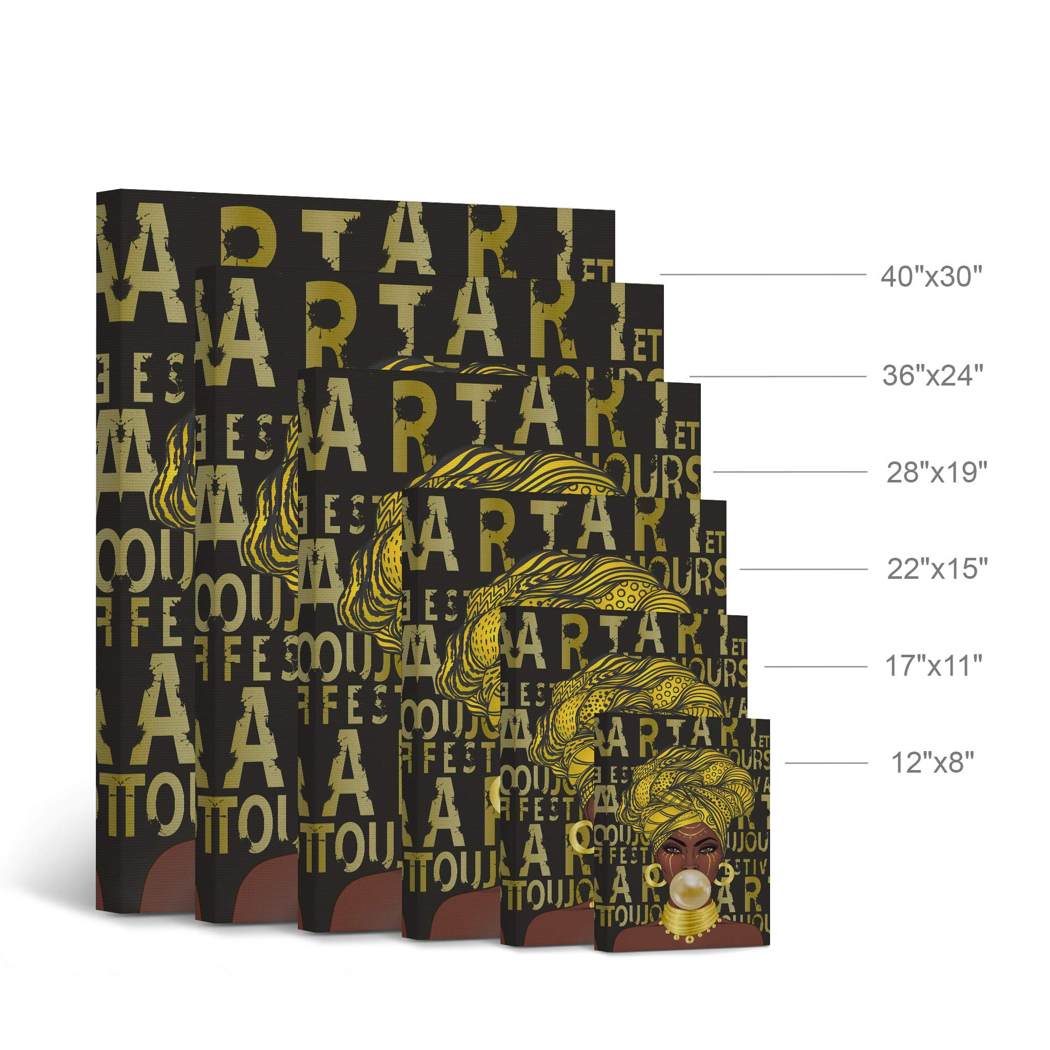 African American Wall Art Canvas Prints - Black Art Wall Decor, Pop Art & Black Girl Art - 40x30 Inch - Perfect for Living Room, Bedroom & Office Decor