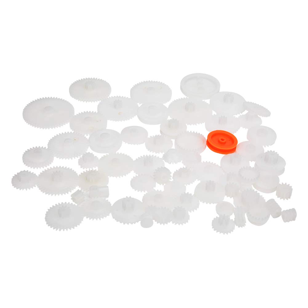 CICIGLOW 64-Piece ABS Plastic Gear Set - Durable DIY Robot Gears for Gearbox Motors & STEM Projects - Perfect for Robotics, Engineering Kits, and Educational Activities