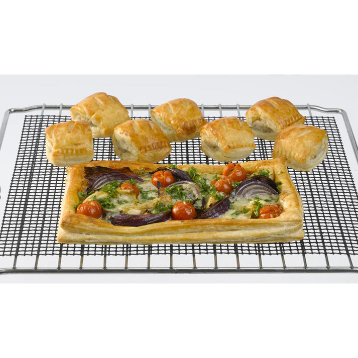 CookaMesh Black - Premium Stainless Steel Mesh Cooking Utensil for Grilling, Frying & Baking - Perfect for BBQ, Camping & Kitchen Use