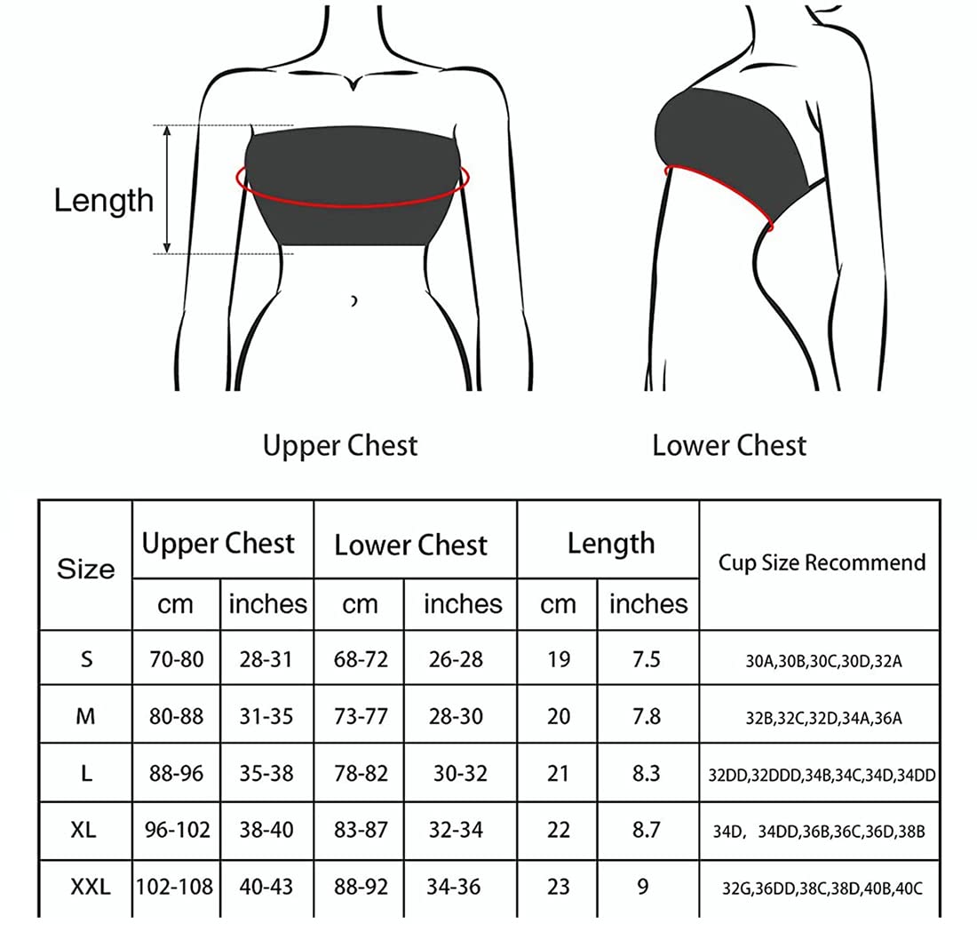 FULIER Women's Seamless Wireless Bandeau Bra - Sports, Yoga, Strapless Padded Bras for Active Lifestyles & Comfortable Support