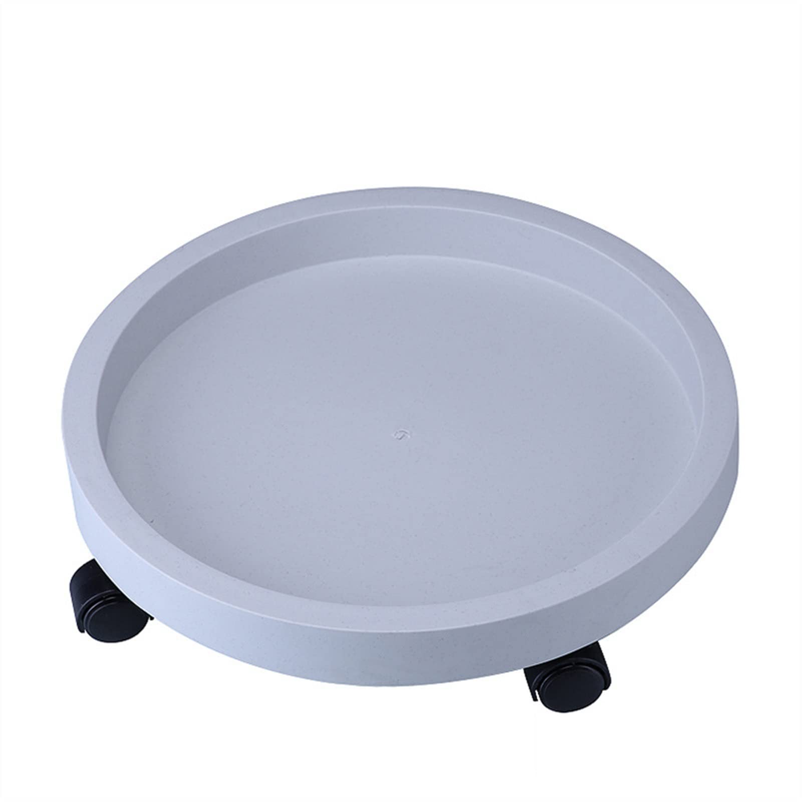 Heavy Duty Universal Flower Pot Wheels with Removable Tray - 29.5cm Round Plastic Plant Caddy Stand for Rolling Potted Plants (White) - Perfect for Indoor/Outdoor Gardening, Moving Large Planters Easily