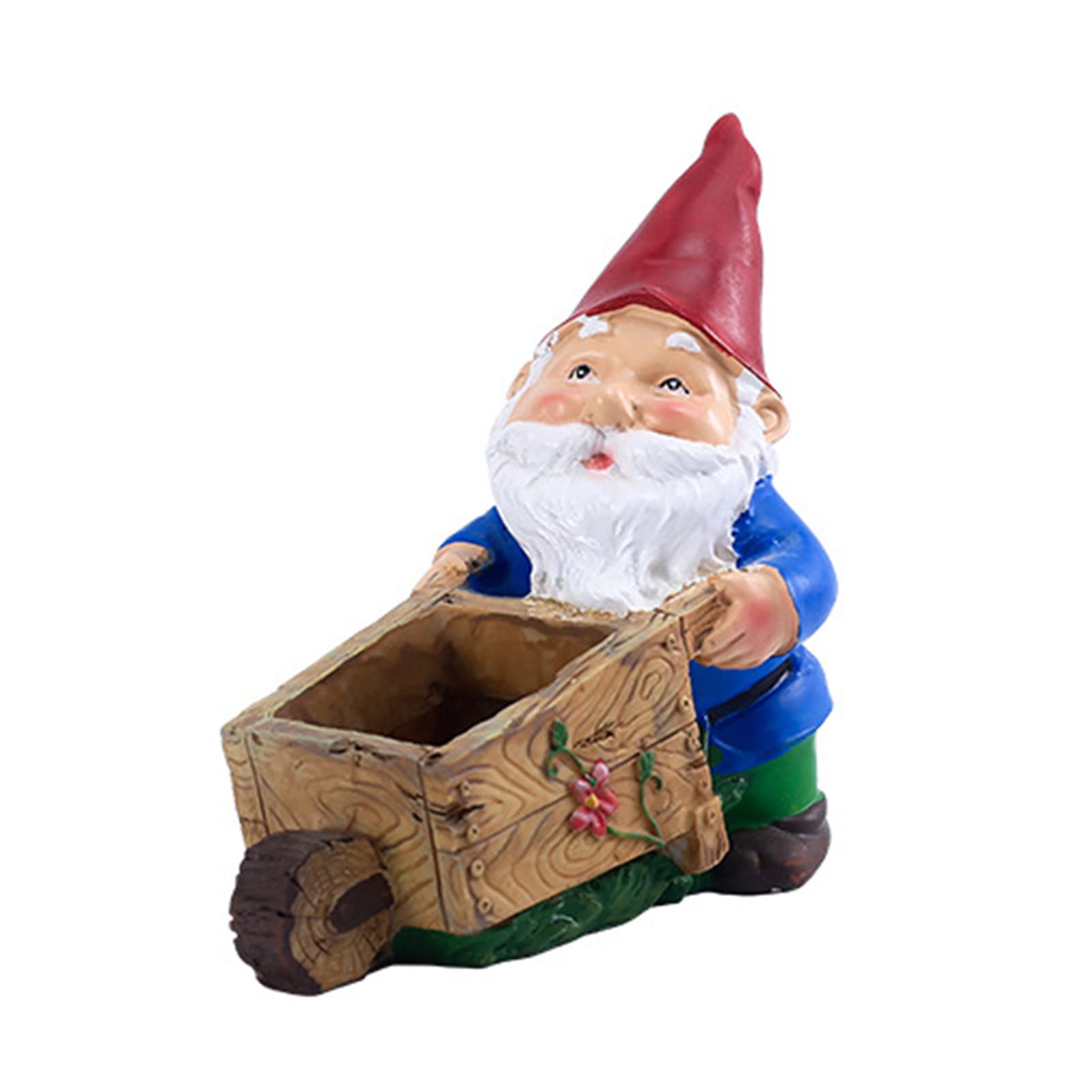 Hand-Painted Polished Resin Gnome Bonsai Planter - Mini Landscape Flower Pot for Balcony, Garden & Home Decor - Perfect for Succulents, Herbs & Small Plants