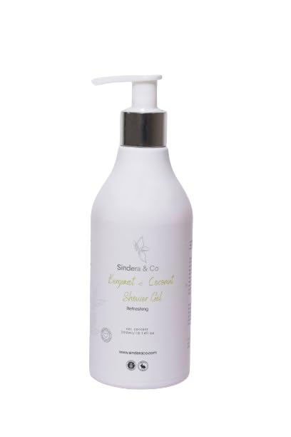 Sindera & Co Bergamot & Coconut Scented Shower Gel - Moisturizing Body Wash for Women & Men | Refreshing Daily Cleanser for Dry Skin & Relaxing Bath Time