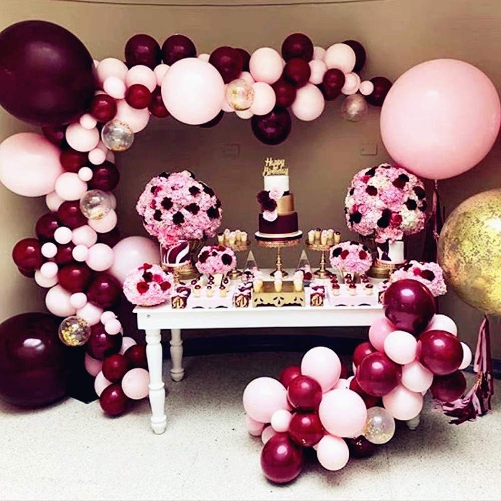 200-Pack 5 Inch Mini Latex Burgundy Balloons - Wine Red Party Balloons for Wedding, Bridal Shower, Birthday, Anniversary Decorations & Women's Parties | Perfect for Indoor & Outdoor Celebrations