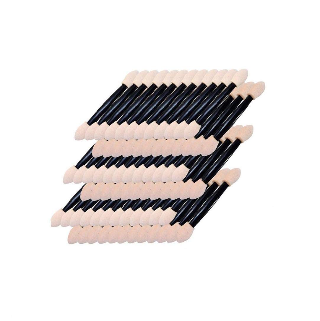 50 Pack Disposable Dual Sided Eyeshadow Brushes with Sponge Tips - Oval Makeup Applicator for Professional & Home Use - Perfect for Eyeshadow Blending, Contouring & Makeup Artistry
