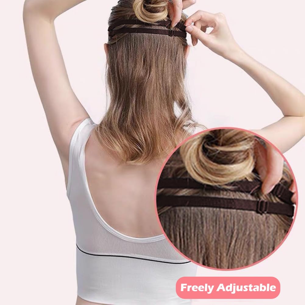 2 PCS Invisible Face Lift Tape with Bands & Hair Clips - Instant Facelift for Sagging Skin, Wrinkles & Double Chin - Reusable Face Lifting Tape for Women (Brown, 7.87-11.81 inch) - Perfect for Weddings, Parties, Photos & Daily Beauty Routine