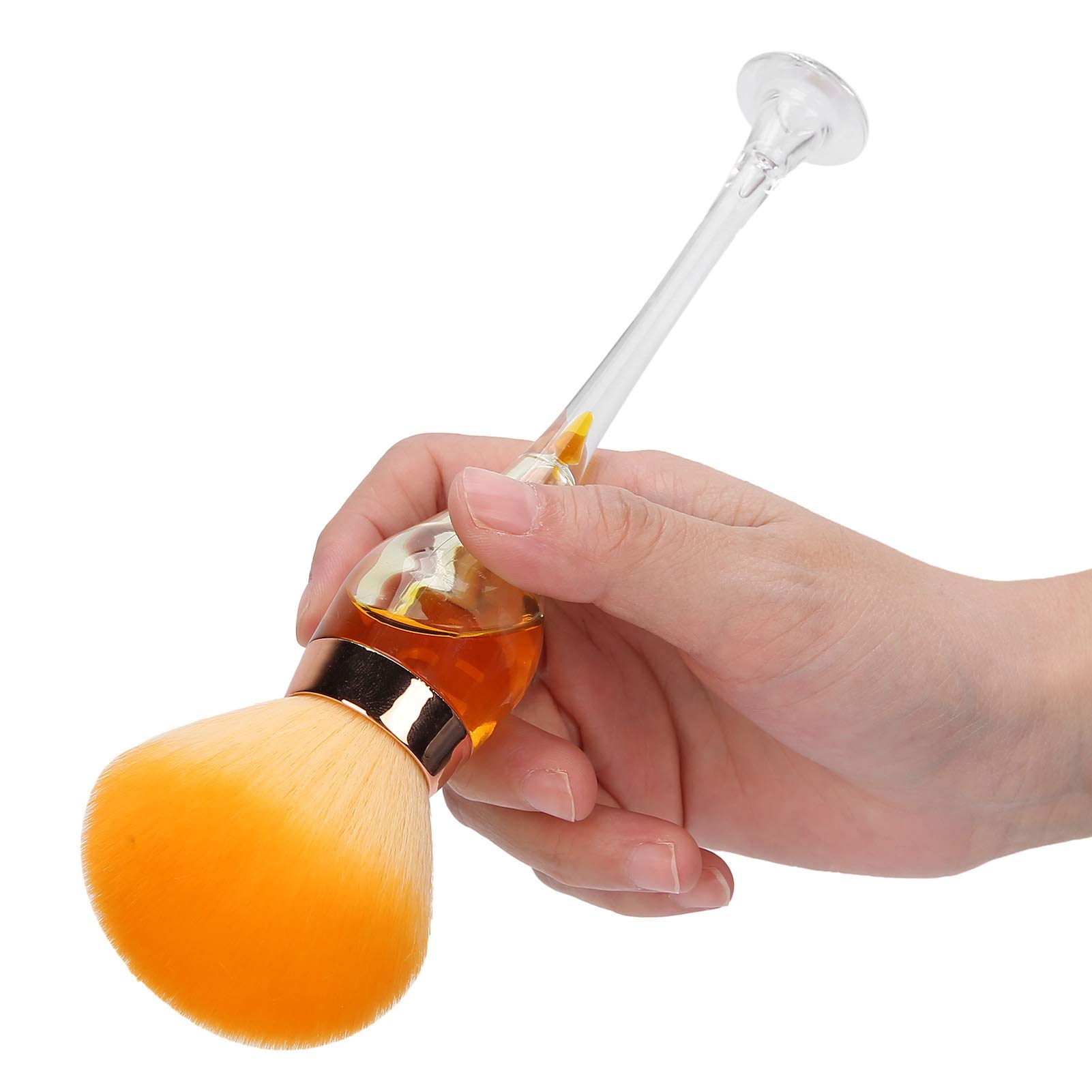 Professional Nail Dust Remover Brush for Nail Art & Manicure - Soft Bristle Cleaning Brush for Acrylic Powder, Gel Polish & Makeup Blush (Orange) - Perfect for Salon, Home & DIY Nail Care