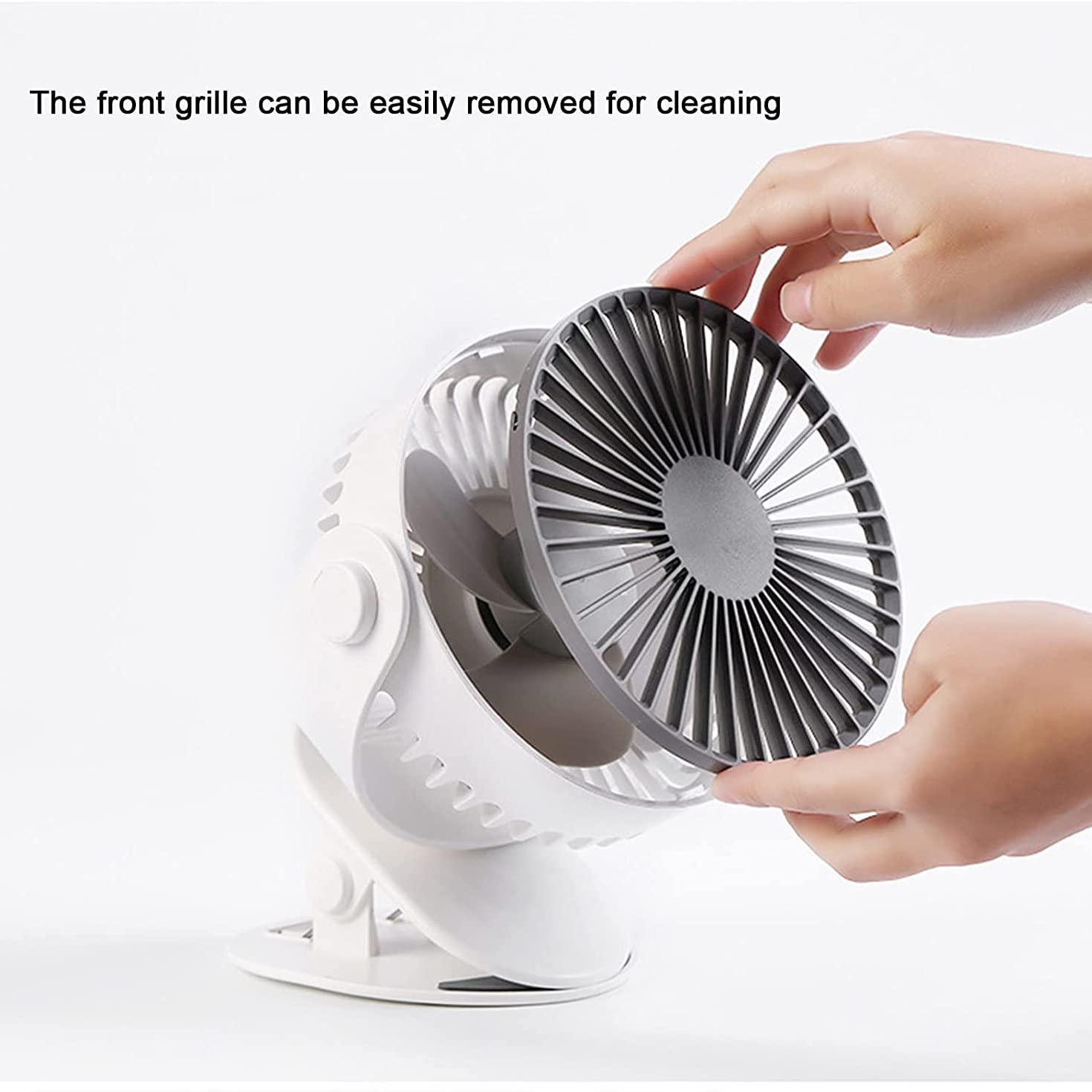 7-Inch Clip Convertible Table-Top & Clip Fan - Portable Air Circulating Fan with 3 Speed Settings - Compact Air Circulator for Bedroom, Home, Office, Camping & Car - White - Perfect for Cooling Small Spaces & Personal Use