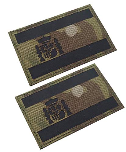 Spain Flag IR Reflective Patch - Military Tactical Embroidered Badge for Uniforms, Backpacks & Gear | Durable Hook & Loop Morale Patch for Outdoor, Airsoft, Cosplay & Collectors