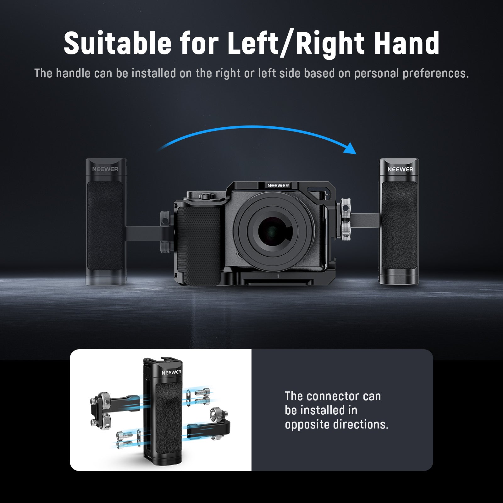 NEEWER CA067H Lightweight Aluminum Side Handle for DSLR Camera - Perfect for Vlogging, Filmmaking & Photography Accessories