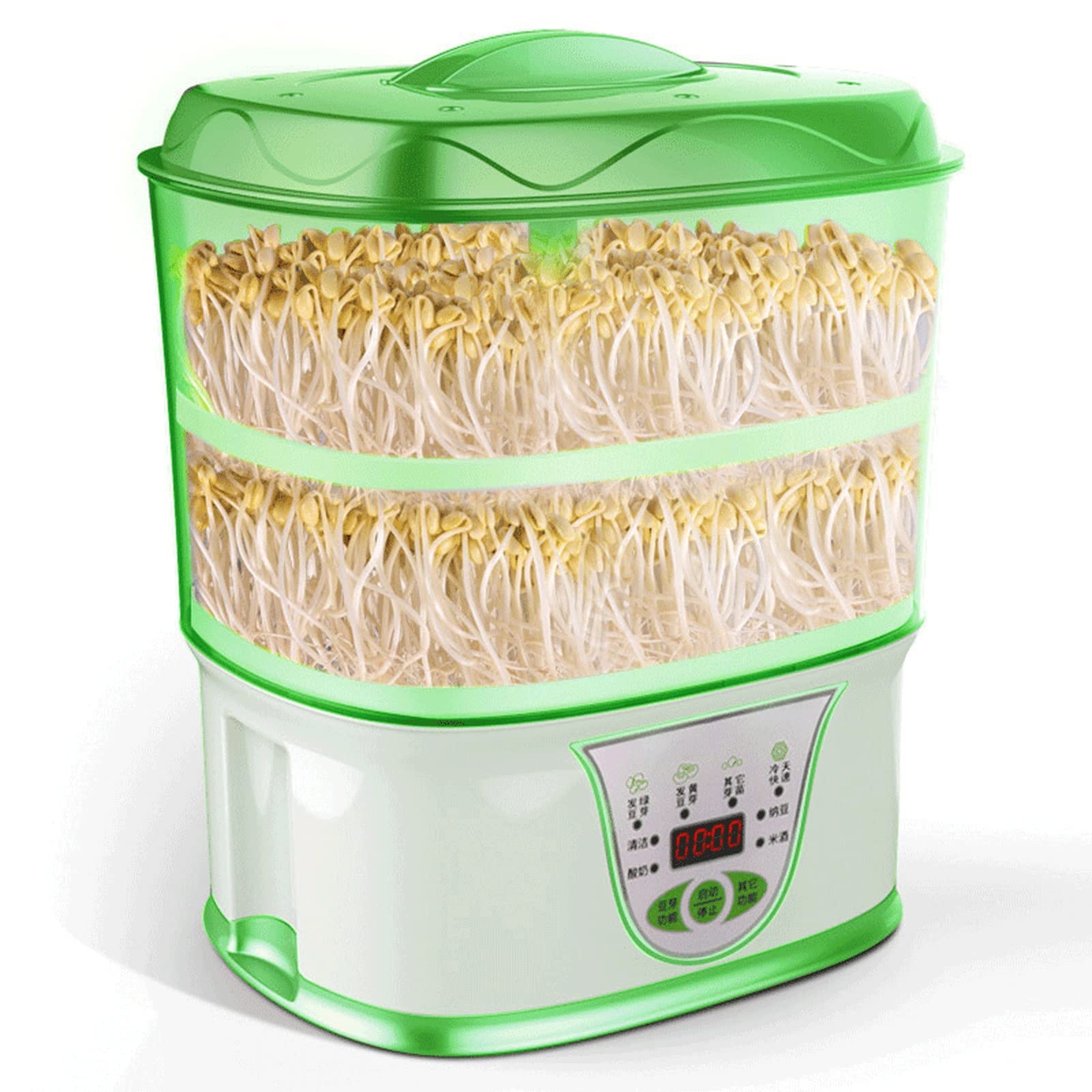 NesRabbit Automatic Bean Sprouts Maker with LED Display & PTC Temperature Control - Smart Sprouting Machine for Alfalfa, Mung Bean & More - Perfect for Home Gardening, Healthy Eating & Organic Farming
