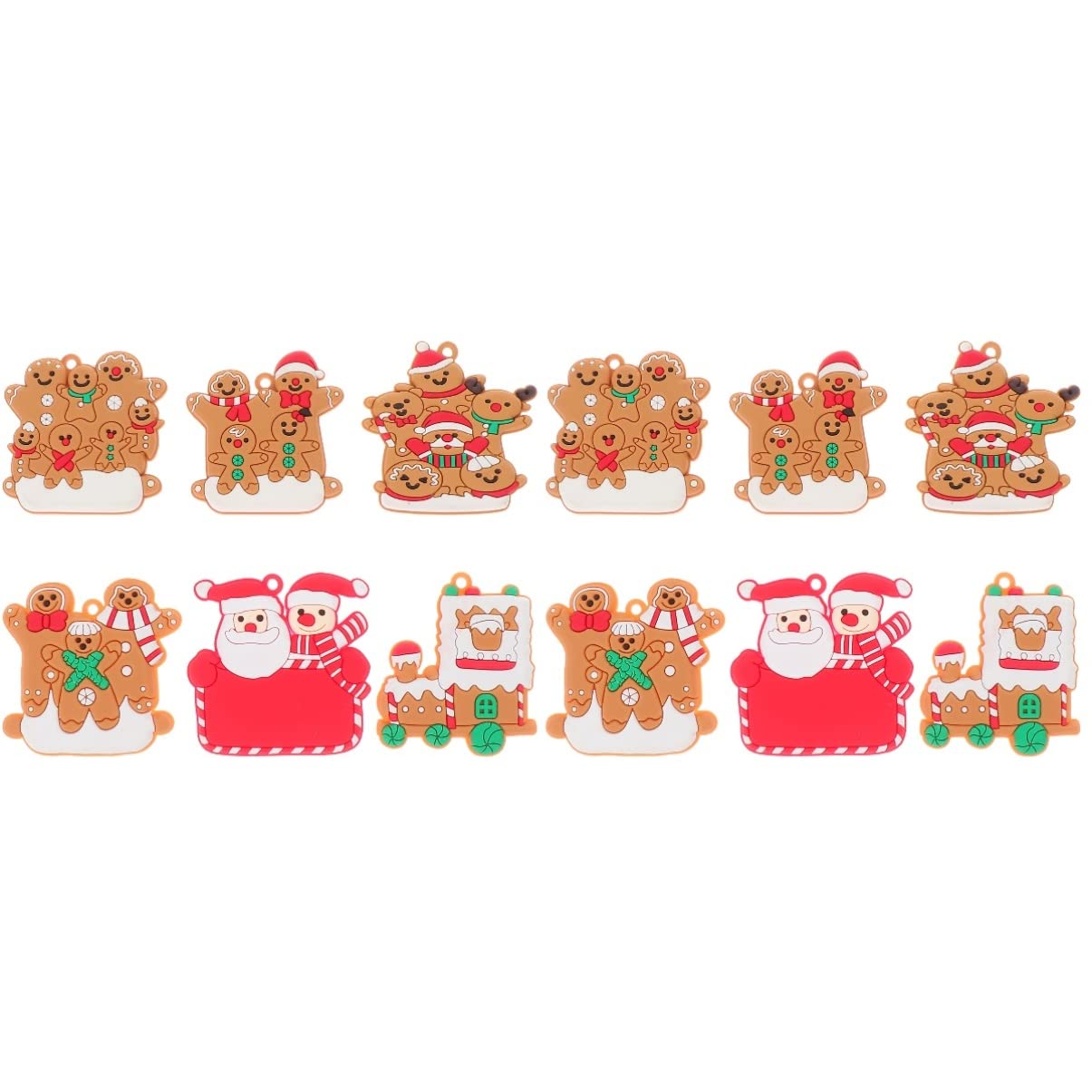 PRETYZOOM 2-Piece Christmas Gingerbread Man Ornament Set - Festive Hanging Decor for Tree, Home & Holiday Parties - Cute Gingerbread Man Charms (6-Pack)