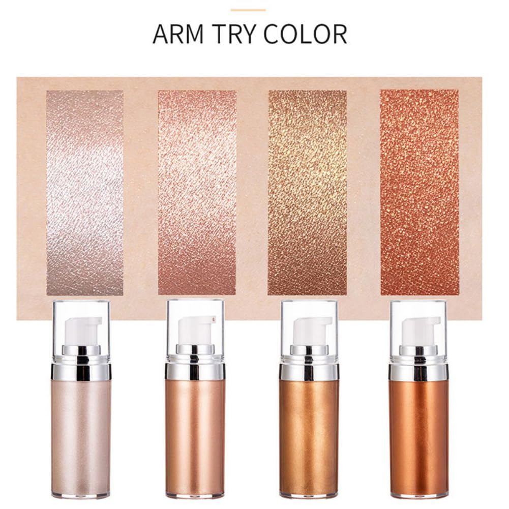 Glow Body Oil - Long Lasting Shimmer Drops for Face & Body, Liquid Highlighter & Bronzer with Smooth Finish | Perfect for Parties, Festivals, Beach Days & Night Out Makeup (#02)