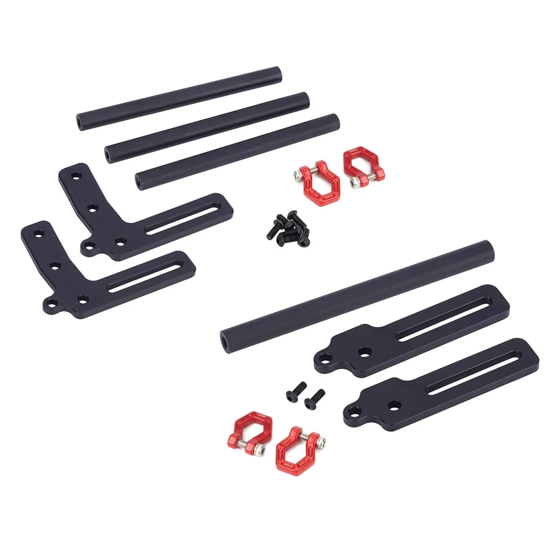 TRX4 Bumper - Adjustable 1/10 Scale Aluminum Front & Rear Bumpers with Bull Bars for RC Crawler Axial SCX10 TRX4 LCG Chassis - Compatible with FJ40 & Dodge Power Wagon Body (Black) - Perfect for Off-Road RC Crawling & Trail Adventures