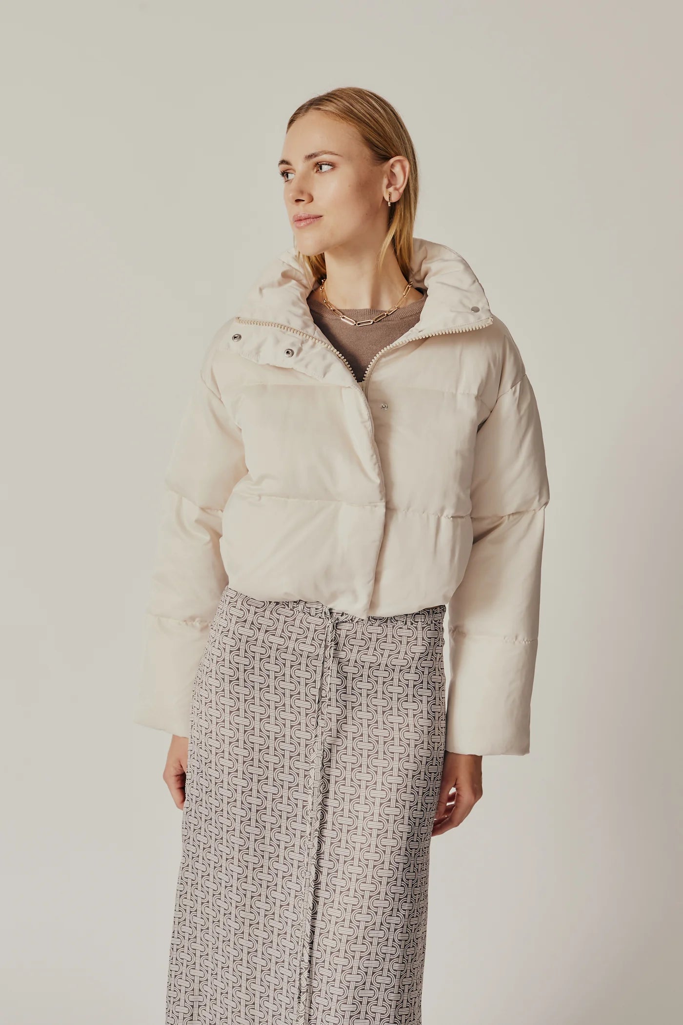 Cornus Puffer Jacket for Women - Lightweight Crystal Grey Winter Coat, Waterproof & Warm - Perfect for Outdoor Activities, Skiing, and Cold Weather Fashion