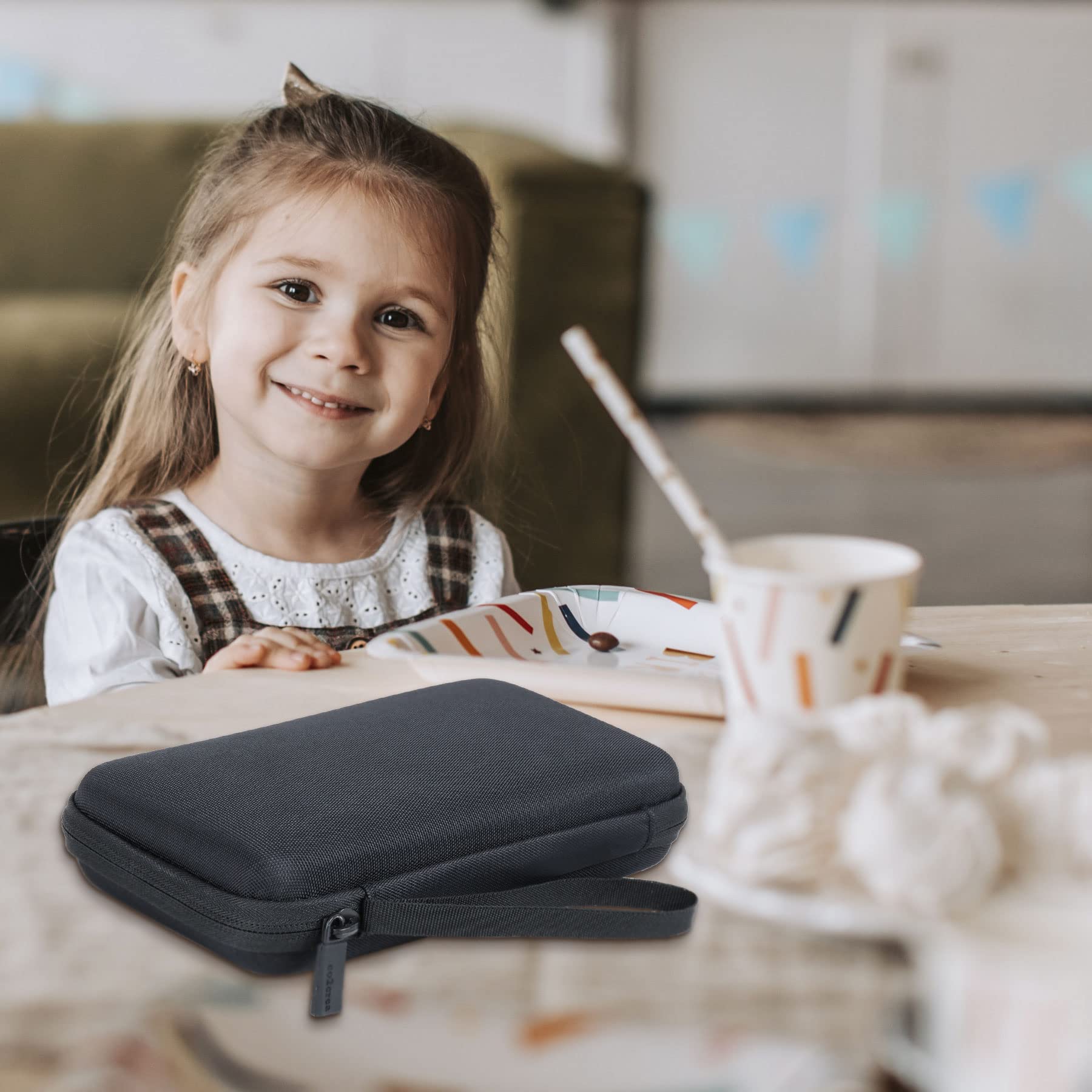 CO2CREA Durable Hard Case for VTech KidiBuzz 3 & KidiBuzz G2 - Shockproof Protective Cover for Kids Smart Device with KidiConnect (Black & Gray) - Perfect for School, Travel & Outdoor Activities