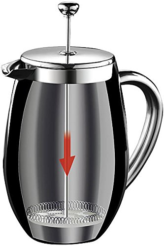 Rosenstein & Söhne Stainless Steel French Press Coffee Maker - 1L Double Wall Vacuum Insulated Thermal Carafe for Hot & Cold Brews | Perfect for Home, Office & Camping Use