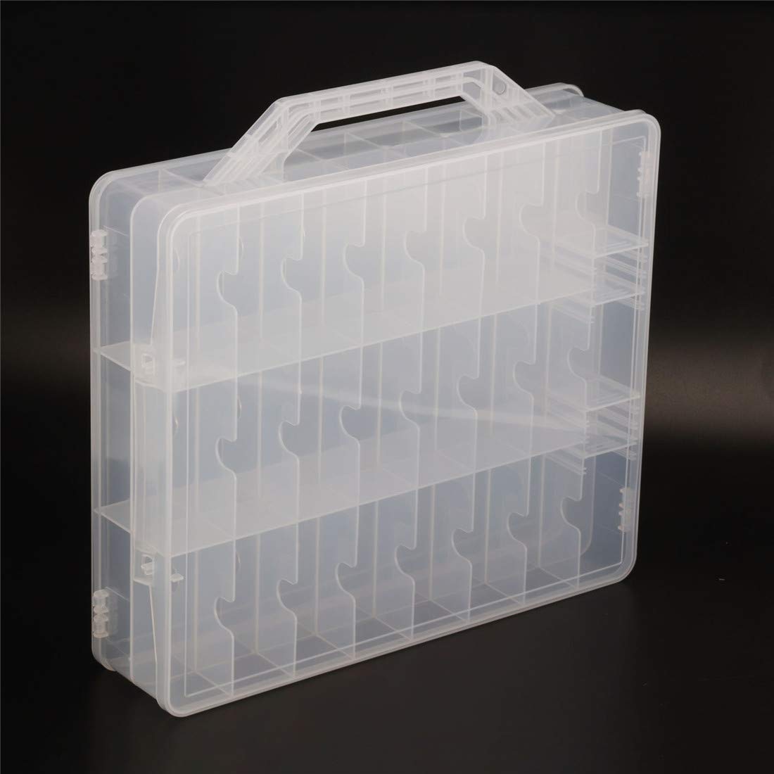 48 Bottles Clear Double Sided Nail Polish Organizer Case - Universal Storage Box for Nail Varnish, Lipstick & Skincare - Transparent Makeup Display Rack for Salon, Home & Travel Organization