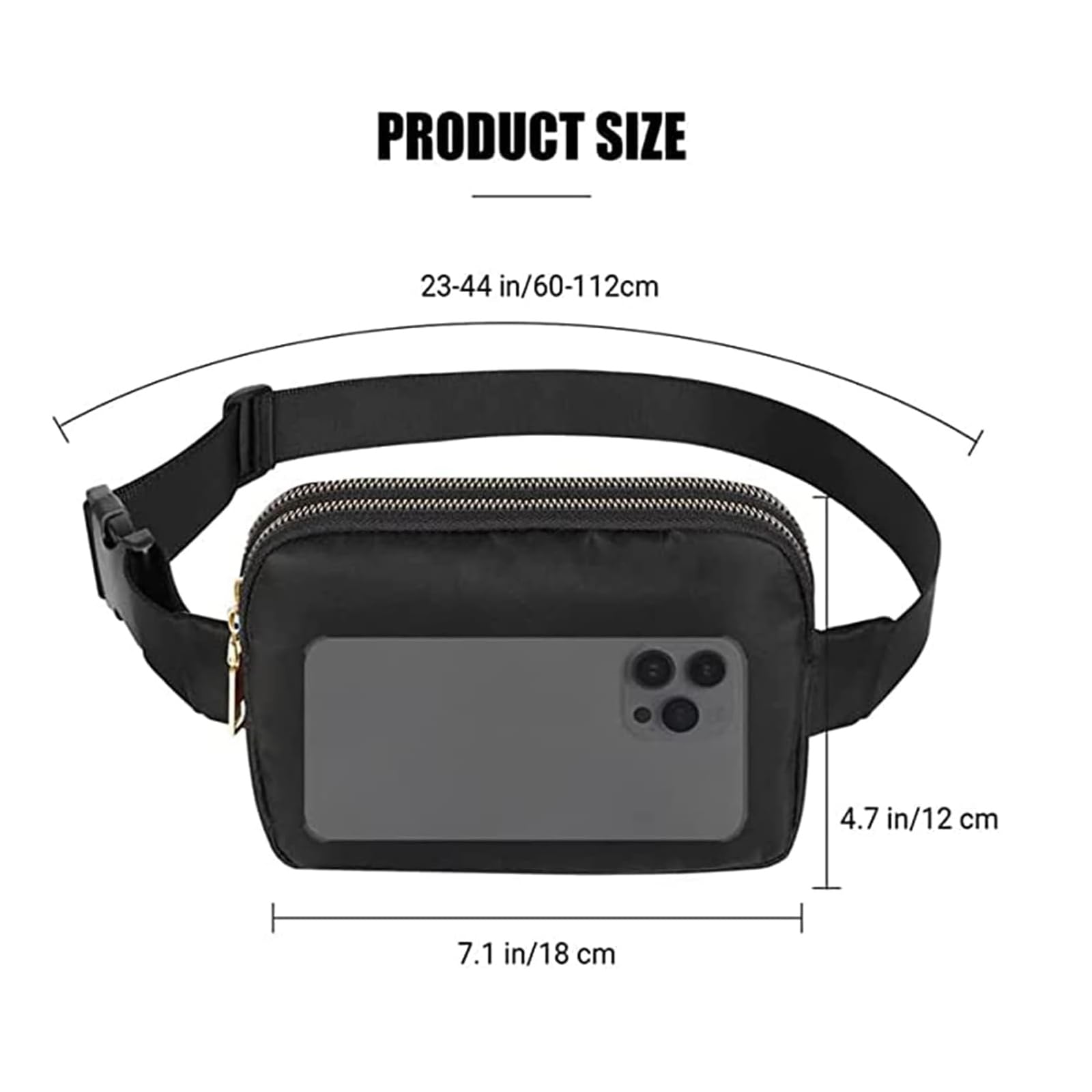 Geestock Small Belt Bag for Women & Men - Waterproof Fanny Pack Waist Bag with Adjustable Strap - Fashionable Crossbody Purse for Travel, Hiking, Running, Cycling - Perfect for Outdoor Adventures, Gym Workouts & Daily Commute