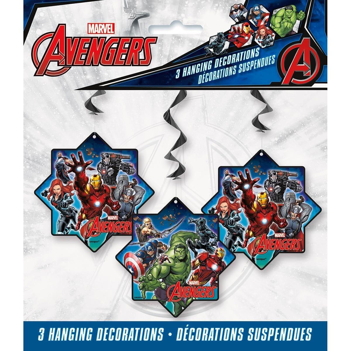 Marvel Avengers Assemble Swirl Decorations - Set of 3 | Superhero Party Supplies for Birthdays, Comic Con & Themed Events