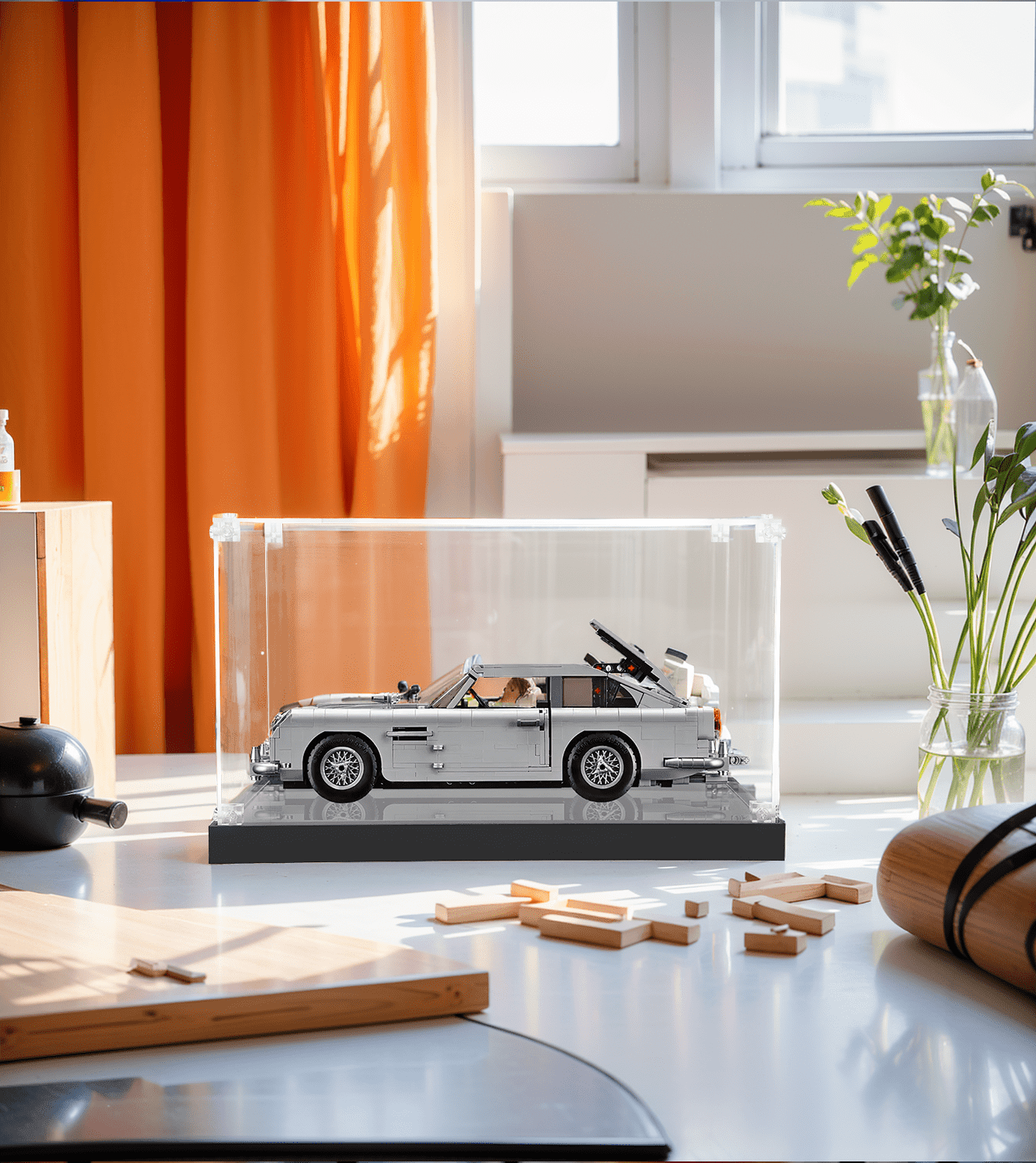 LEGO James Bond Aston Martin DB5 10262 Display Case - Premium Acrylic Showcase for Collectible Model Car - Perfect for Home Office Decor & Toy Protection