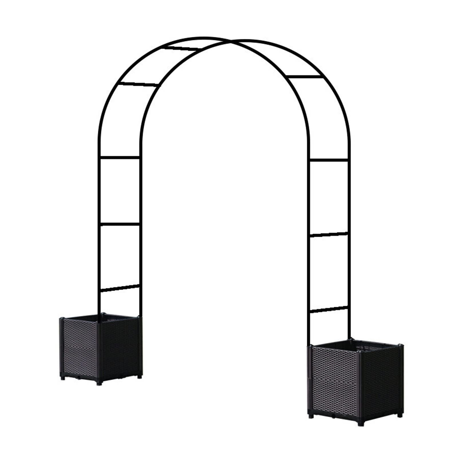 13MM Iron Flower Stand Arched Greenhouse Plant Bracket - Turntable Arch Climbing Rattan Frame for Gardening (140cm×39cm×240cm) | Perfect for Vine Plants, Roses & Indoor/Outdoor Decor (Color: Black)