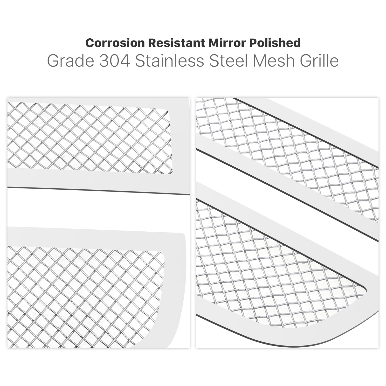 APS Compatible with Chevy Express Van 2003-2020 Stainless Steel Chrome Mesh Front Grille Insert C76436T - Upgrade Your Van's Style for Street & Show Car Appearance