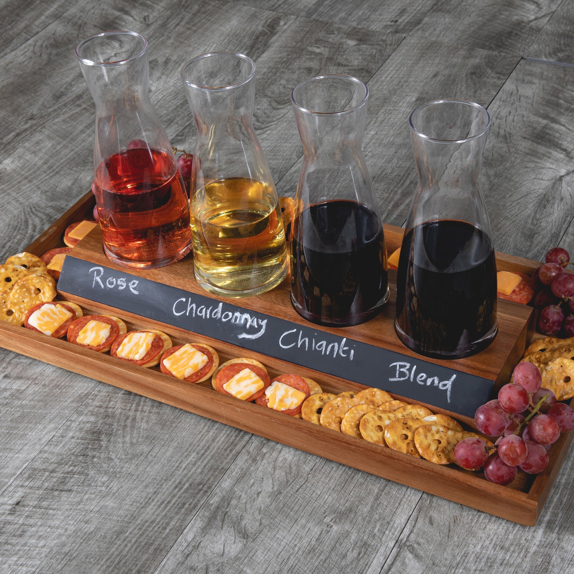 Premium Cava Wine Tasting Set with 4 Elegant Glass Carafes - Perfect for Wine Lovers, Parties & Romantic Dinners
