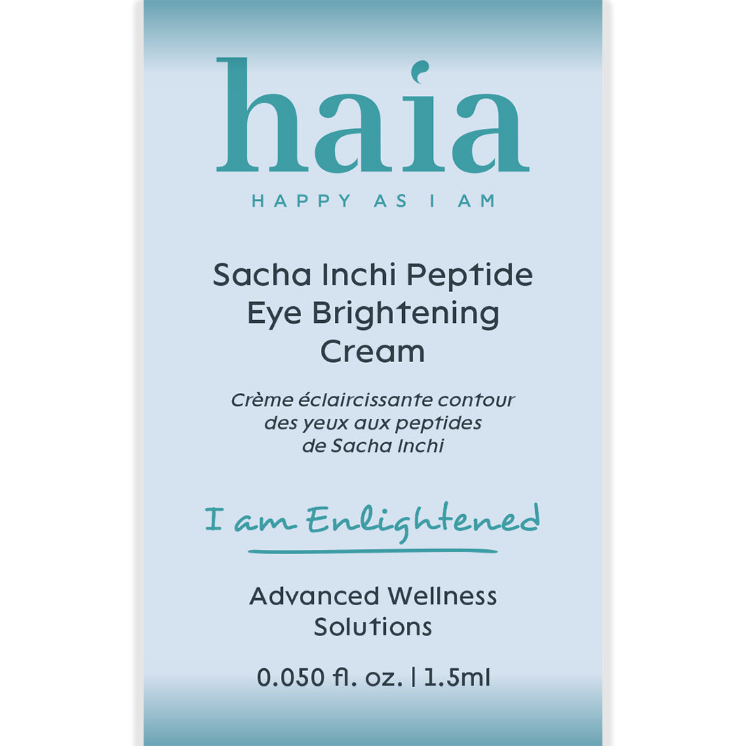 Haia I Am Enlightened Sacha Inchi Peptide Eye Brightening Cream - Dark Circle Treatment & Anti-Aging Eye Cream for Brighter, Youthful Eyes - Perfect for Night Routine & Travel Skincare