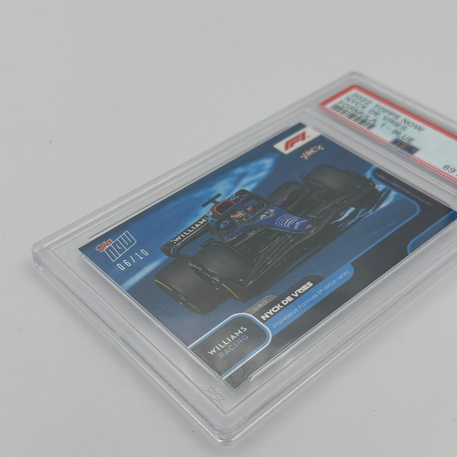 PSA 9 Graded 2006 Nyck de Vries Formula 1 Debut Rookie Card #056 Blue Parallel - Perfect for F1 Collectors and Racing Memorabilia Displays