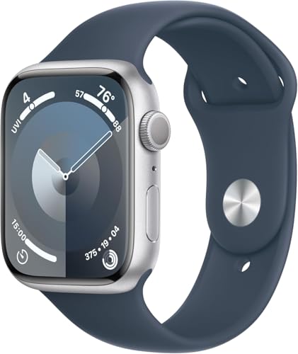 Silver Aluminum with Storm Blue Sport Band S/M