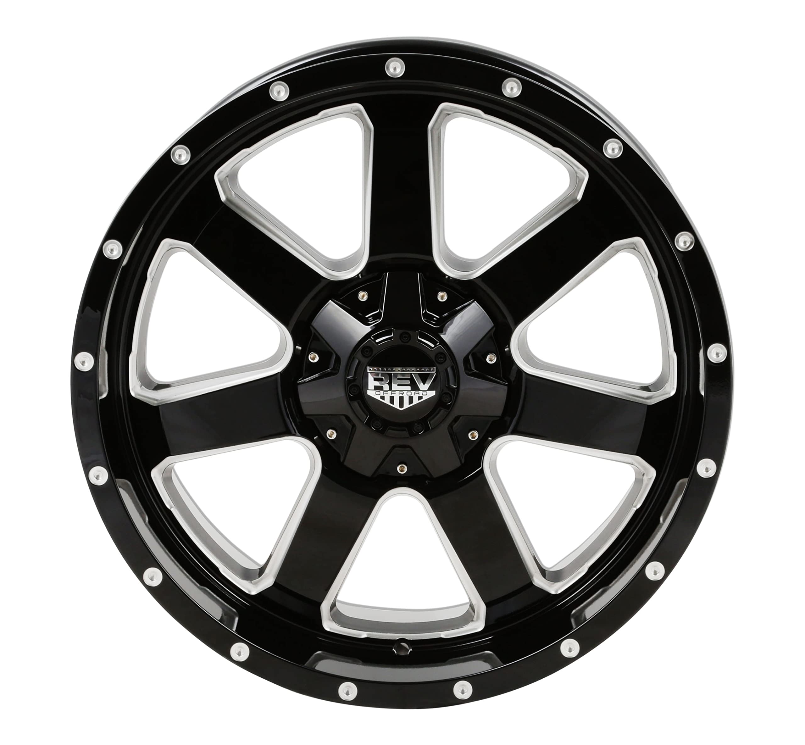 885M-7903212 17x9 Black/Machine Lip Wheel - 5x5 & 5x5.5 Bolt Pattern - Perfect for Jeep Wrangler, Ford F-150 & Off-Road Vehicles