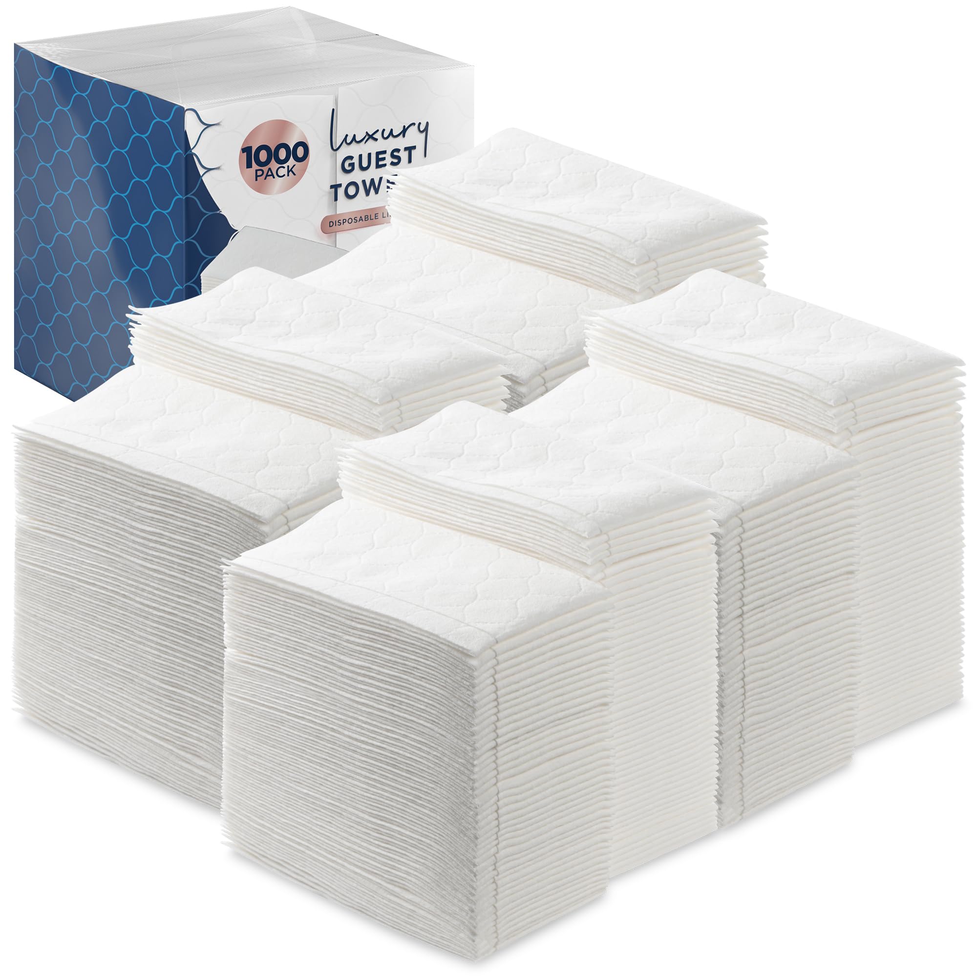 1000 Pack Disposable Guest Towels - Premium White Bathroom Napkins, Heavy Duty & Ultra Absorbent Paper Hand Towels with Linen Feel for Home, Parties, Events | Ideal for Guest Bathrooms, Weddings, Restaurants & Office Use