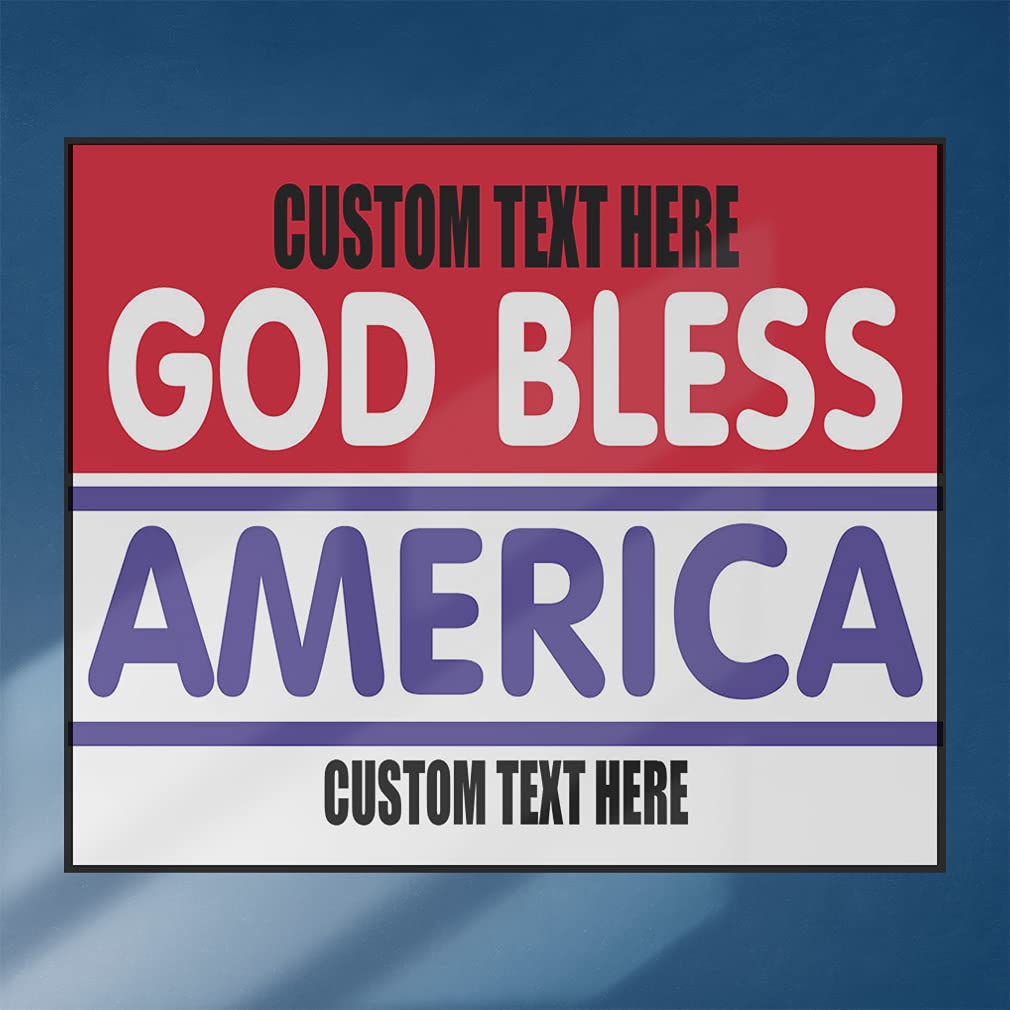 Custom Decal Stickers - Multiple Sizes (20x14 Inches) - God Bless America Vinyl Labels for Advertising, Safety Signs & Personalized Prayer Text - Waterproof Industrial-Grade Decals for Cars, Windows, Laptops & Home Decor