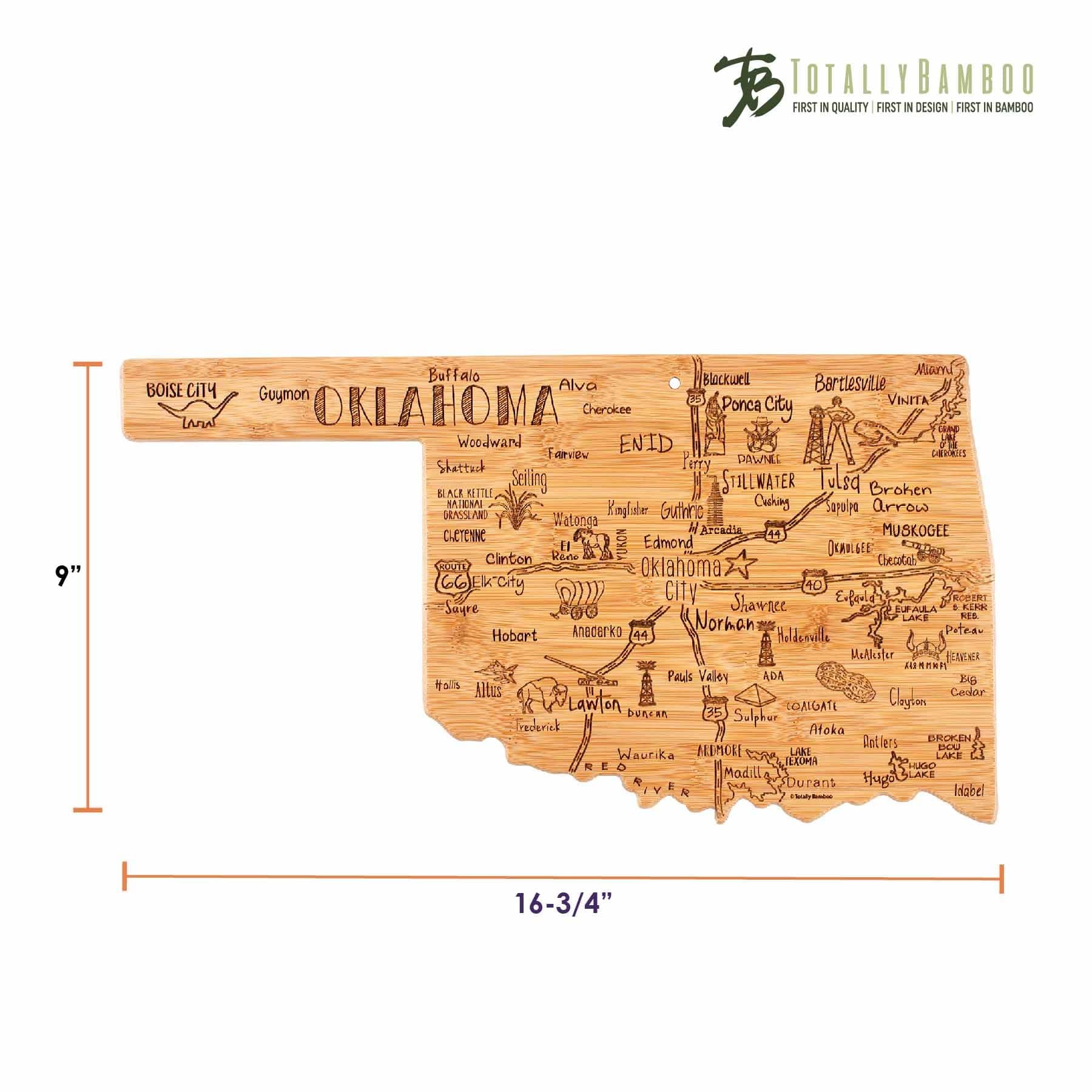 Premium Oklahoma-Themed Wooden Cutting Board - 16.75