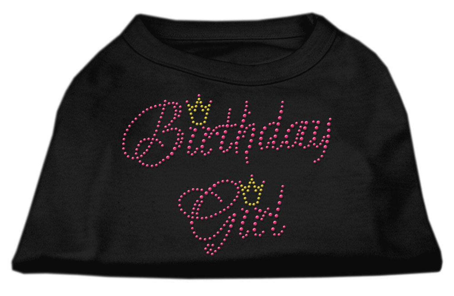 Mirage Pet Birthday Shirt - Rhinestone Print for Dogs & Cats, Medium Black - Perfect for Parties & Celebrations
