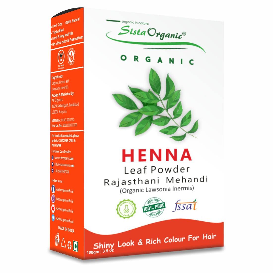 100% Natural Henna Powder for Hair Color & Growth - 100g | Safe & Organic Hair Dye for Men & Women | Perfect for DIY Hair Coloring, Conditioning & Scalp Treatment at Home