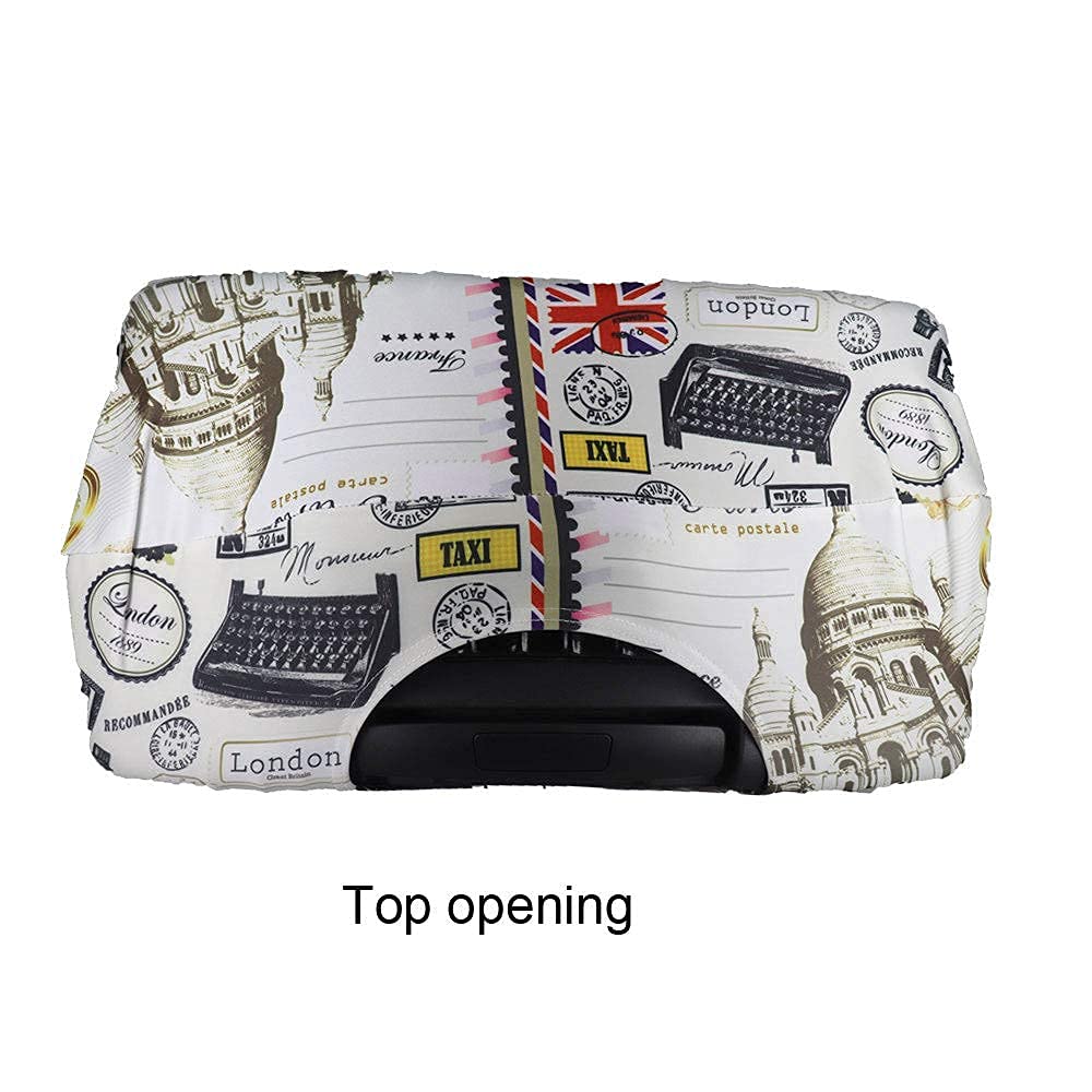 Elastic Luggage Cover for Suitcases 19''-32'' - Waterproof Travel Suitcase Protector with Zipper (Tower, Medium Size) - Perfect for Airplane Travel, Storage & Baggage Protection
