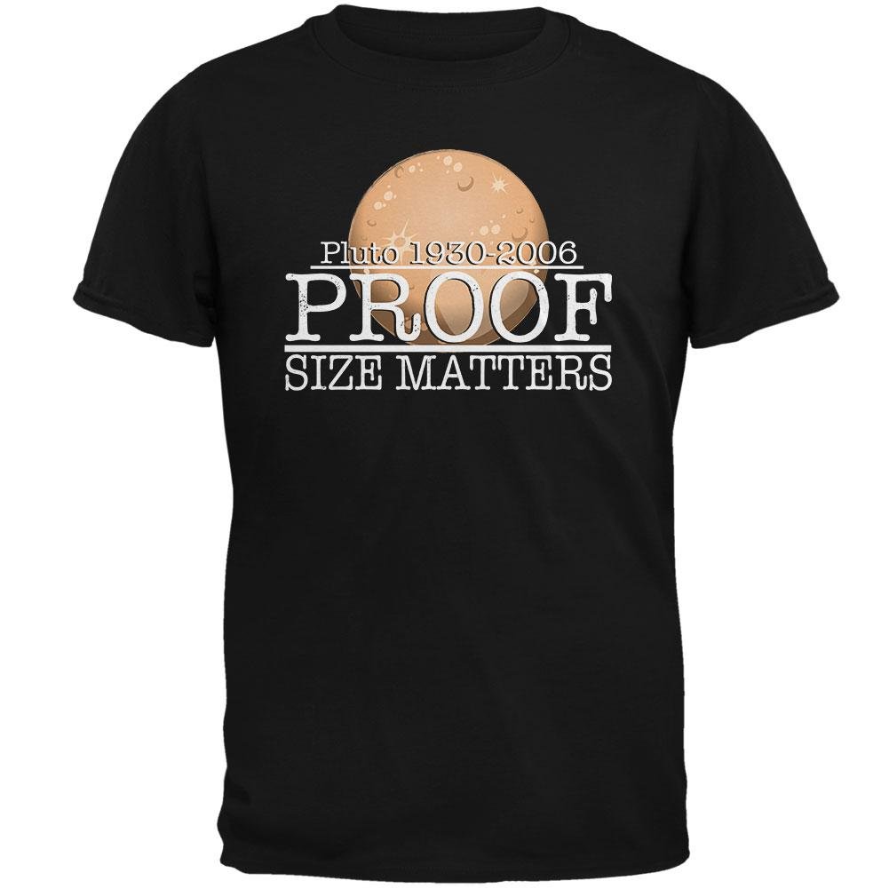 Old Glory Planet Pluto Size Matters Pun Men's T-Shirt - Funny Space Science Graphic Tee for Casual Wear & Gifts