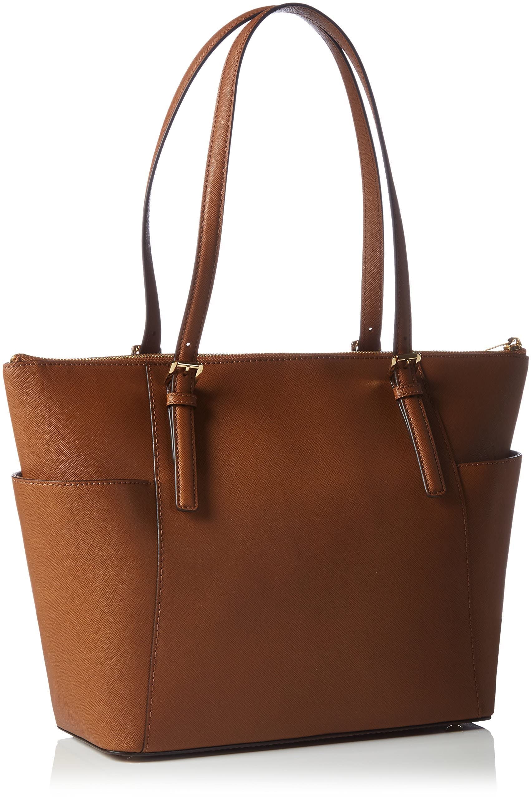 Michael Kors Women's Jet Set East West Trapeze Tote Bag - Stylish Leather Luggage Handbag for Work, Travel & Everyday Use