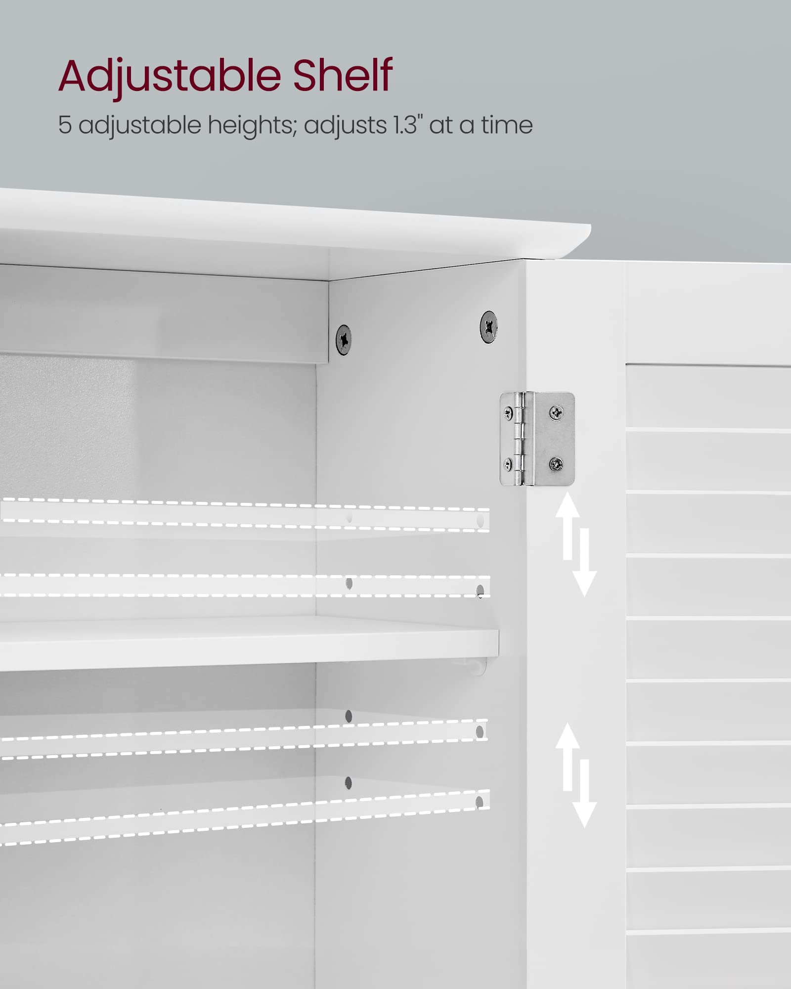 VASAGLE White Wall-Mounted Bathroom Storage Cabinet with Adjustable Shelf - Medicine Cabinet for Bathroom Organization - Perfect for Small Spaces, Apartments, and Vanity Storage