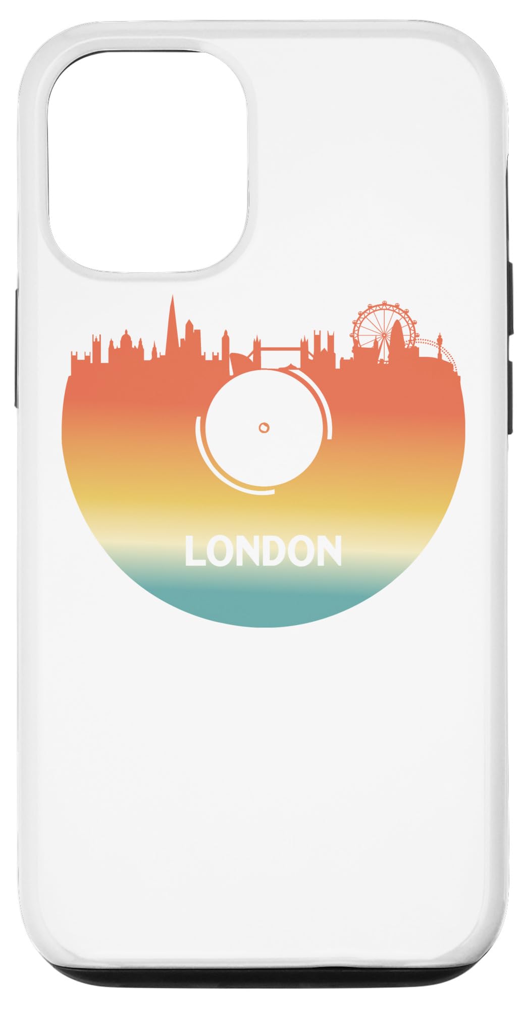 iPhone 12/12 Pro Case - London England Skyline Design Vinyl Cover | Perfect Gift & Travel Souvenir for Music Lovers & UK Tourists | Great for Daily Use, Travel & Special Occasions
