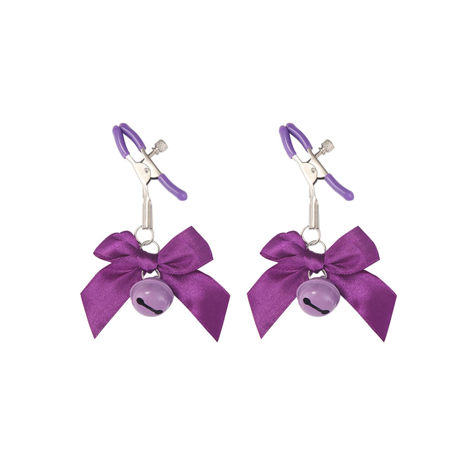 Adjustable Pressure Body Clamps - Stainless Steel Non-Piercing Body Jewelry with Bowknot & Bells - Faux Body Jewelry for Belly Chains, Waist Beads & Festival Accessories