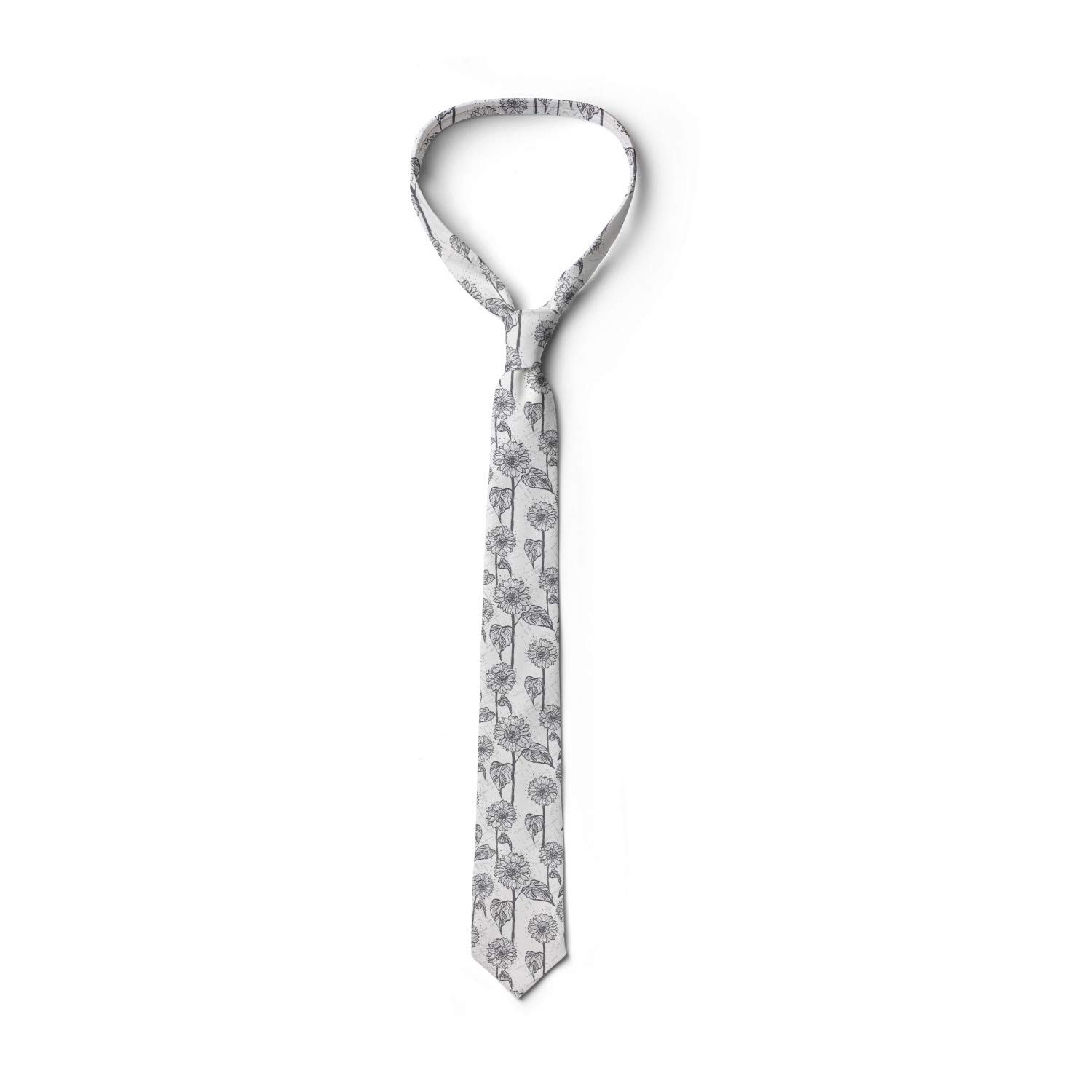 Ambesonne Grunge Sunflowers Necktie for Men - 3.7