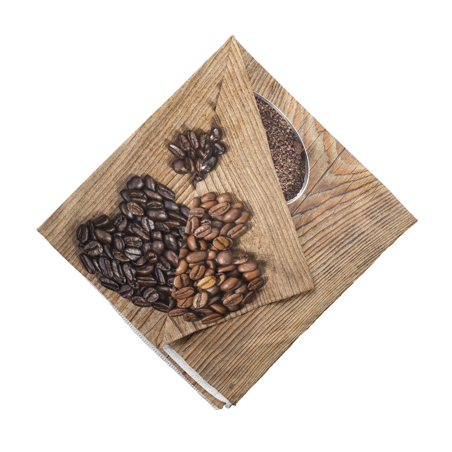 Ambesonne Coffee Bandana - Unisex Head & Neck Scarf with Ground Coffee Heart Beans Design - Perfect for Coffee Lovers, Baristas & Cafe Workers