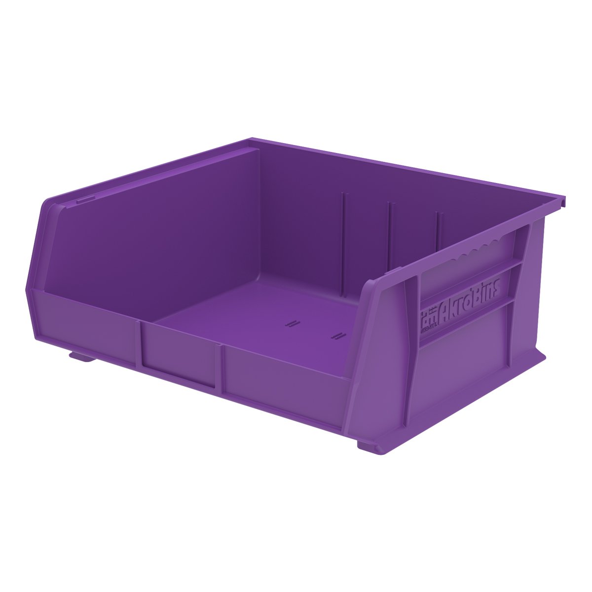 Akro-Mils 30250 AkroBins Plastic Storage Bins - 15x16x7 Inches, Purple (6-Pack) - Hanging & Stackable Organizer for Garage, Workshop, Office & Home Organization