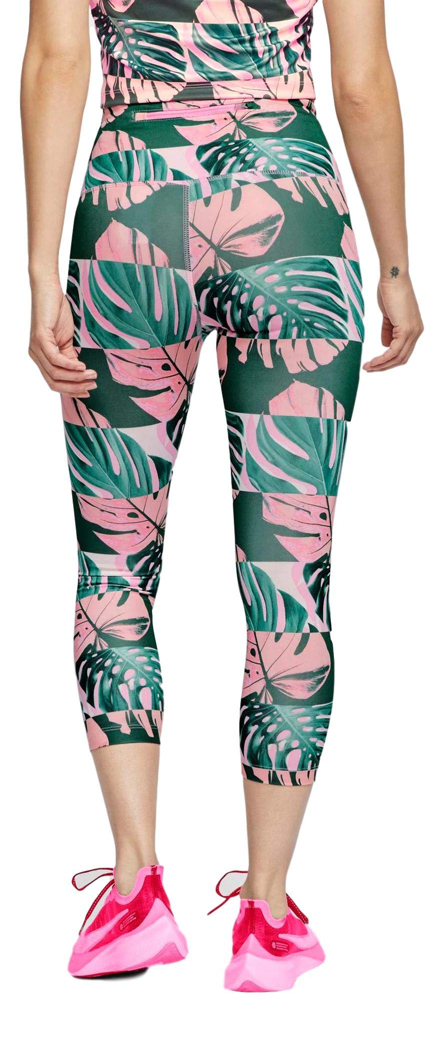 Nike Dry Women's Fast-Drying Crop Leggings with Botanical Print - Moisture-Wicking Workout Leggings for Yoga, Running & Gym